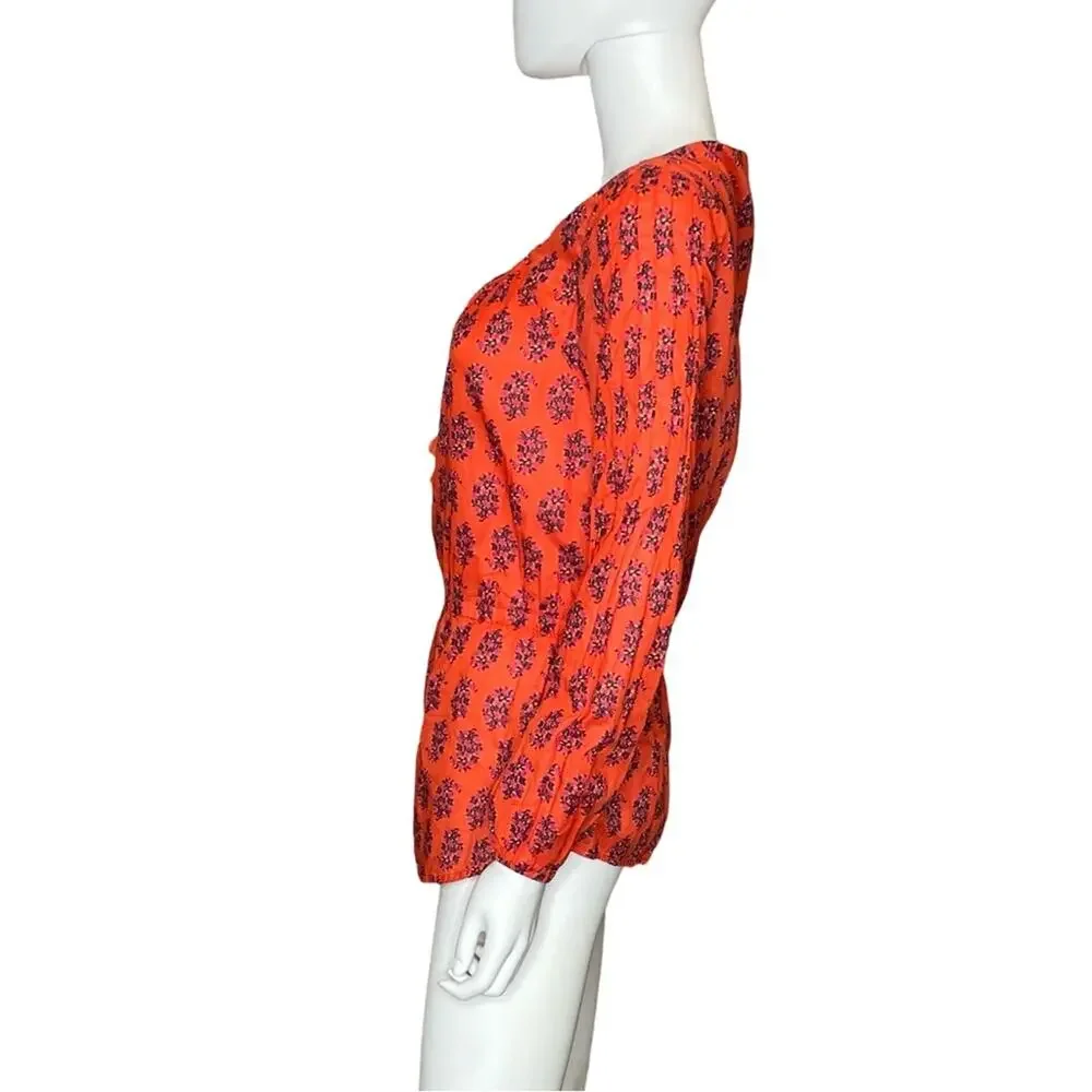 Tory Burch Evelina Tunic Floral Print Blouse Women’s Sz 2